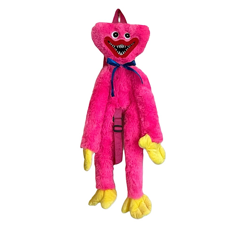 Poppy Playtime Kissy Missy Pink Plush Backpack w/ Back Zipper Pocket